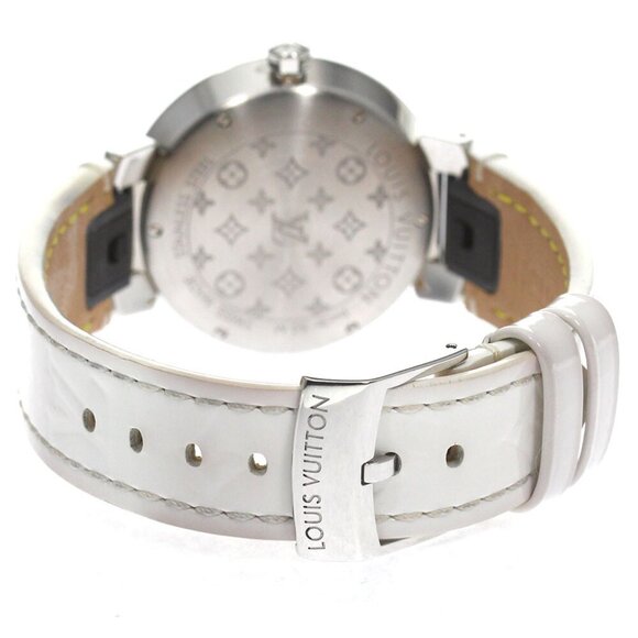 LOUIS VUITTON Tambour Slim MM Q13MJ 8P diamond Quartz Ladies Watch_755793 - Picture 4 of 7